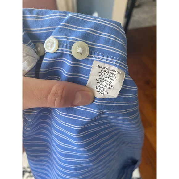 J Crew mens blue/white striped button down shirt - Picture 6 of 6